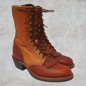 *SOLD* Ariat ATS Kiltie Toe Brown Leather Lineman Men’s Work Boot 8.5D